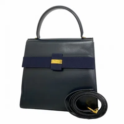 Pre-owned Ferragamo Leather Handbag () In Blue