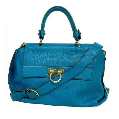 Pre-owned Ferragamo Leather Handbag () In Blue