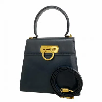 Pre-owned Ferragamo Leather Handbag () In Blue