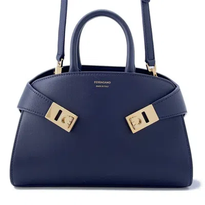 Pre-owned Ferragamo Leather Handbag () In Blue