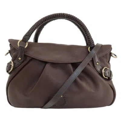 Pre-owned Ferragamo Leather Handbag () In Brown