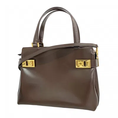 Pre-owned Ferragamo Leather Handbag () In Brown