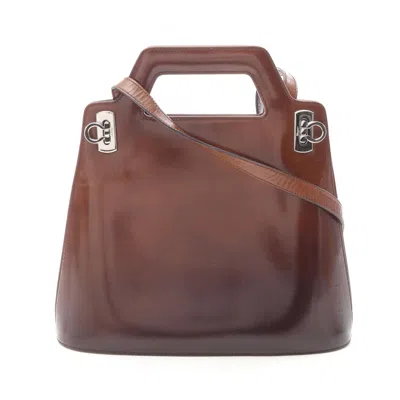 Pre-owned Ferragamo Leather Handbag () In Brown