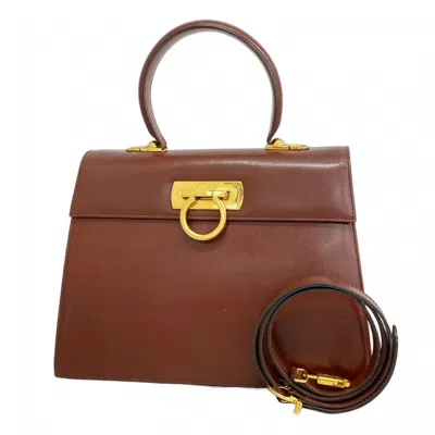 Pre-owned Ferragamo Leather Handbag () In Brown