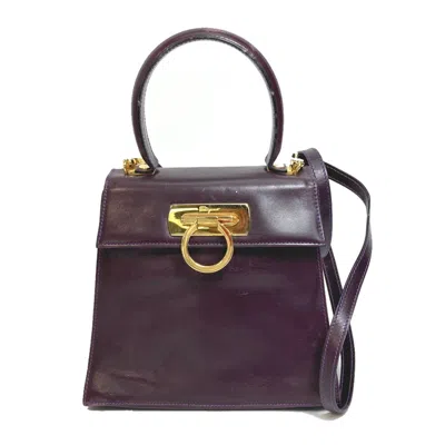Pre-owned Ferragamo Leather Handbag () In Purple