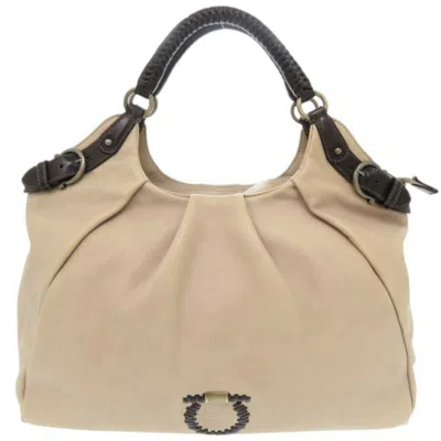 Pre-owned Ferragamo Leather Handbag () In Sand