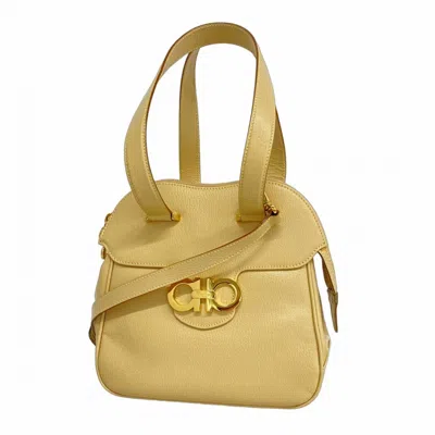 Pre-owned Ferragamo Leather Handbag () In Sand