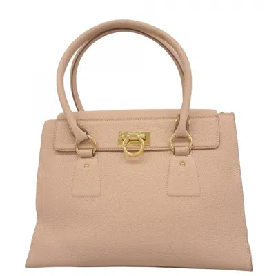 Pre-owned Ferragamo Leather Handbag () In Sand
