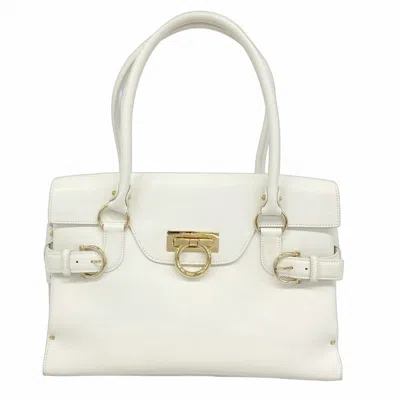 Pre-owned Ferragamo Leather Handbag () In White