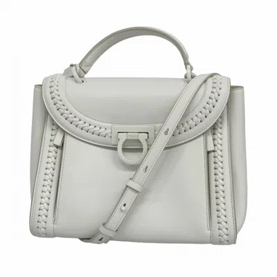 Pre-owned Ferragamo Leather Handbag () In White