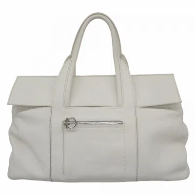 Pre-owned Ferragamo Leather Handbag () In White