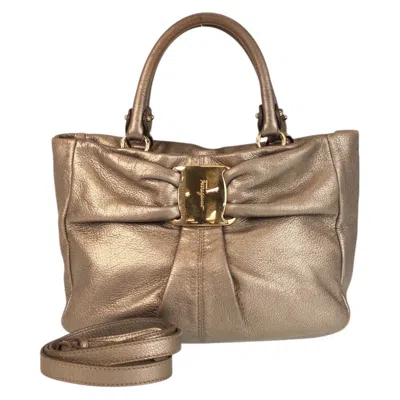 Pre-owned Ferragamo Leather Handbag Shoulder Bag () In Brown