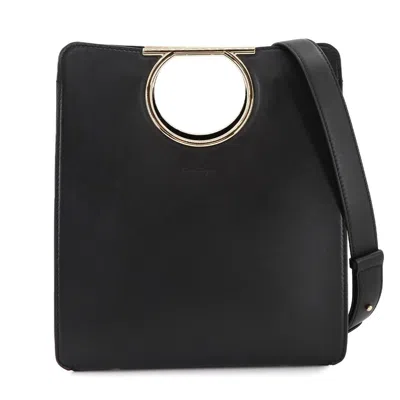 Pre-owned Ferragamo Leather Handbag Shoulder Bag () In Black