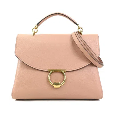 Pre-owned Ferragamo Leather Handbag Shoulder Bag ()