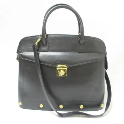 Pre-owned Ferragamo Leather Handbag Shoulder Bag () In Gray