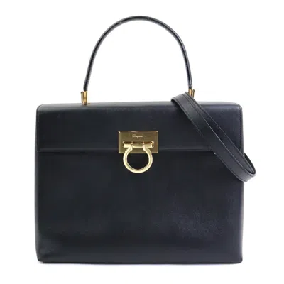 Pre-owned Ferragamo Leather Handbag Shoulder Bag () In Black