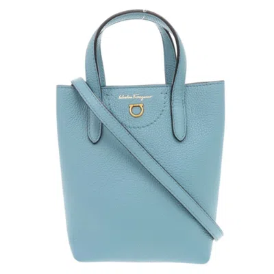 Pre-owned Ferragamo Leather Handbag Shoulder Bag () In Blue