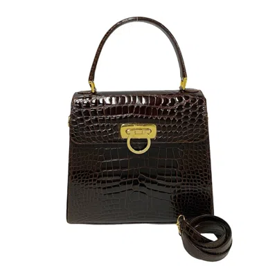 Pre-owned Ferragamo Leather Handbag Shoulder Bag () In Brown
