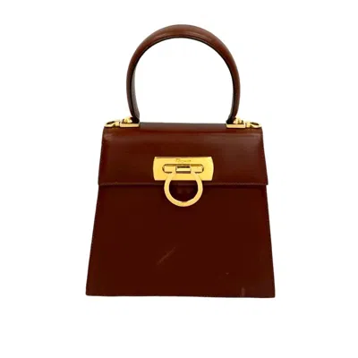 Pre-owned Ferragamo Leather Handbag Shoulder Bag () In Brown