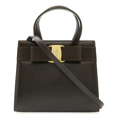 Pre-owned Ferragamo Leather Handbag Shoulder Bag () In Brown