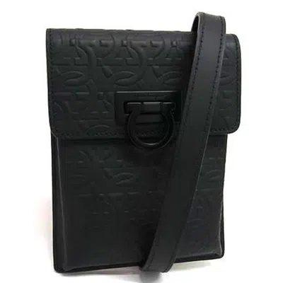 Pre-owned Ferragamo Leather Handbag Shoulder Bag Tote Bag () In Black