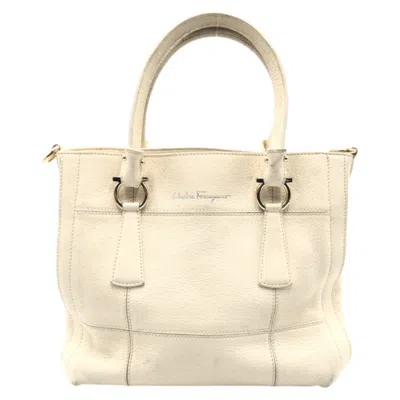 Pre-owned Ferragamo Leather Handbag Tote Bag () In Sand