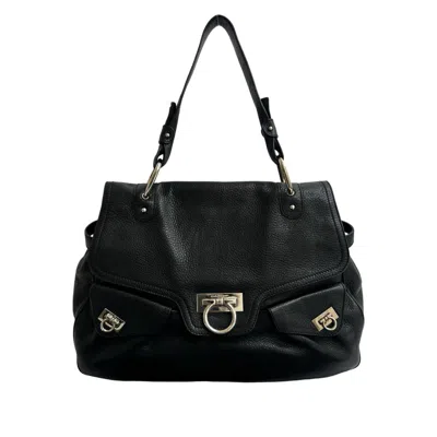 Pre-owned Ferragamo Leather Handbag Tote Bag () In Black