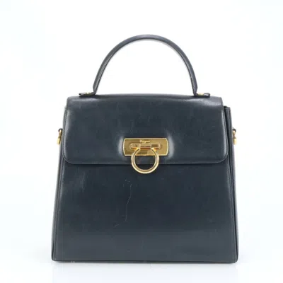 Pre-owned Ferragamo Leather Handbag Tote Bag () In Blue