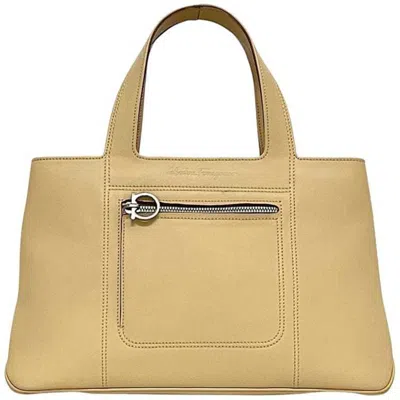 Pre-owned Ferragamo Leather Handbag Tote Bag () In Sand