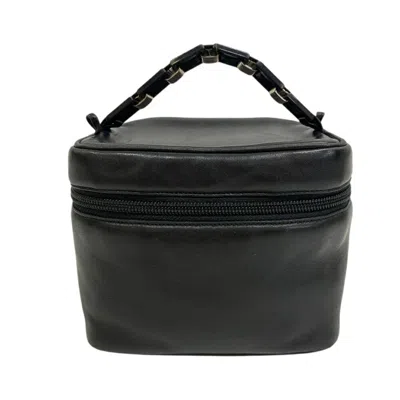 Pre-owned Ferragamo Leather Handbag Vanity Bag () In Black