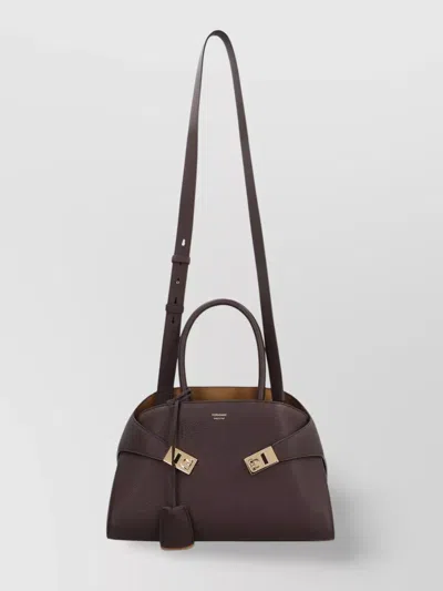 Ferragamo Leather Handbag With Adjustable Shoulder Strap