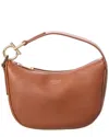 Ferragamo Leather Hobo Bag In Brown