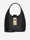 Ferragamo Leather Hobo Mini Bag In Black