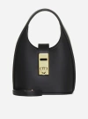 Ferragamo Archive Gancio Leather Hobo Bag In Black
