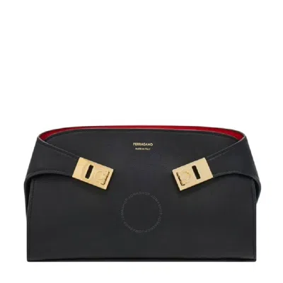 Ferragamo Leather Hug Crossbody Bag In Black