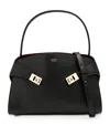 Ferragamo Leather Hug Soft Shoulder Bag In Black