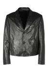 Ferragamo Leather Jacket In Black
