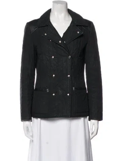 Pre-owned Ferragamo Leather Jacket In Black