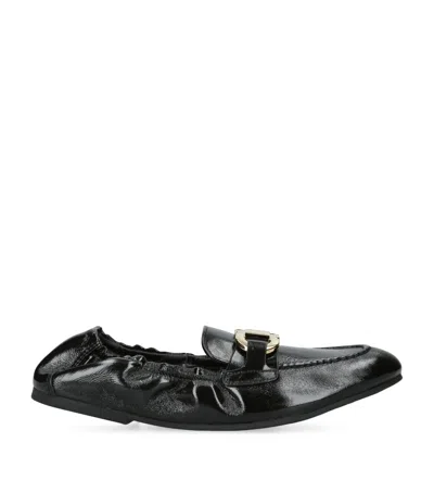 Ferragamo Leather Jodie Loafers In Black