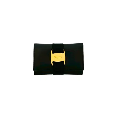 Pre-owned Ferragamo Leather Keycase () In Black
