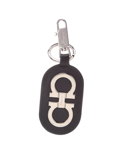 Ferragamo Leather Keychain In Black