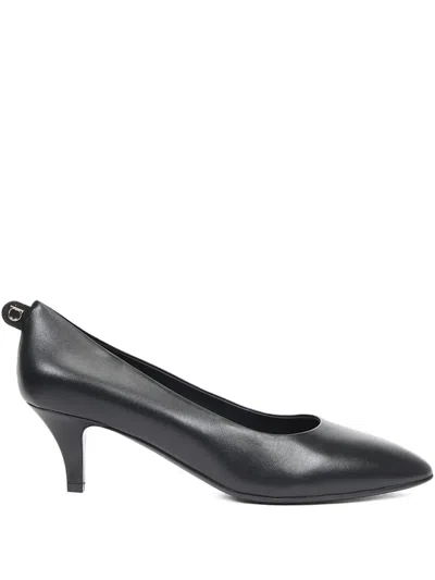 Ferragamo Leather Kitten-heel Pumps In Black