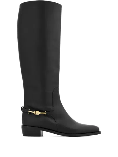 Ferragamo Leather Knee Boots