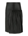 Ferragamo Leather Knee Length Skirt In Black