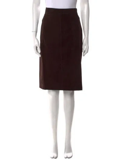 Pre-owned Ferragamo Leather Knee-length Skirt In Brown