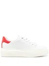 Ferragamo Leather Lace-up Low-top Sneakers In White