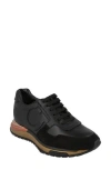 Ferragamo Leather Lace Up Sneaker In Animal Print
