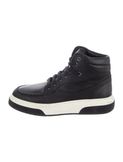 Pre-owned Ferragamo Leather Lace-up Boots In Black
