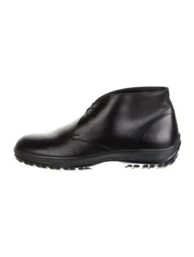 Pre-owned Ferragamo Leather Lace-up Boots In Black