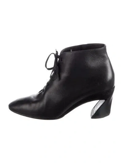 Pre-owned Ferragamo Leather Lace-up Boots In Black